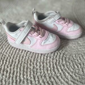 Nike Kids Pink and White Sneakers